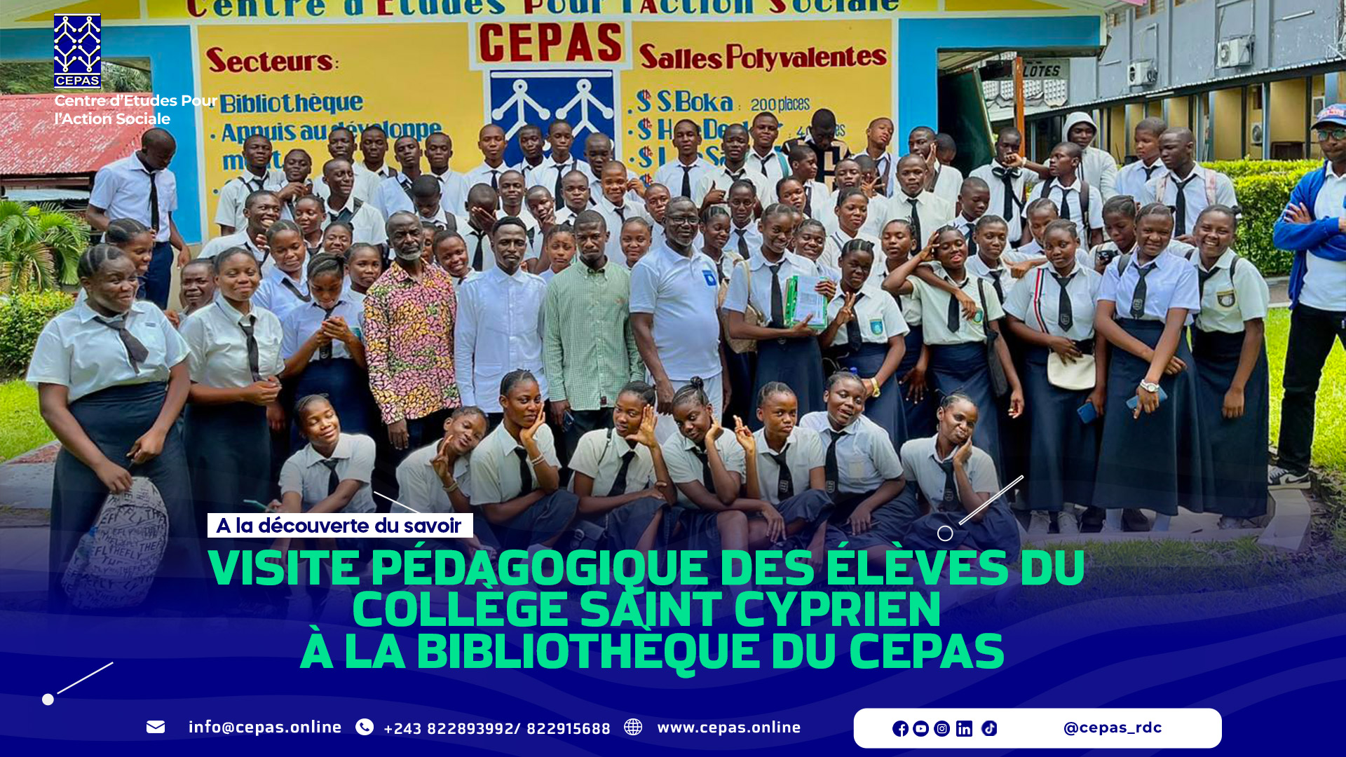 Visite pédagogique des élèves du Collège Saint Cyprien à la Bibliothèque du CEPAS